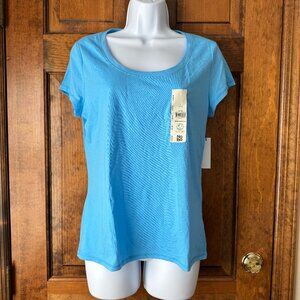 NWT No Boundaries Blue Scoop Tee w/Cap Sleeves Large